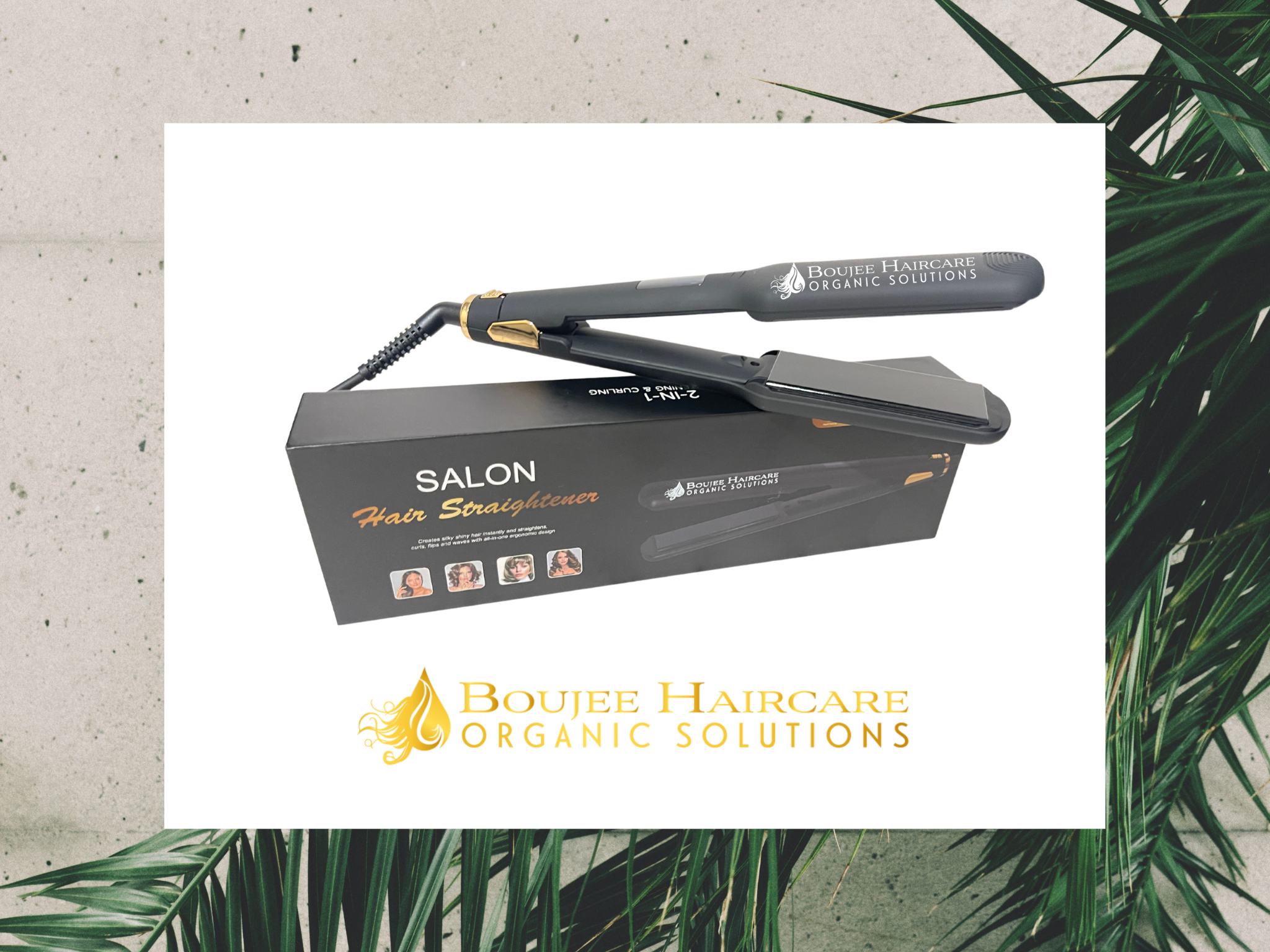 2 in 1 Hair Straightener 2 inch Wide Tourmaline Flat Iron